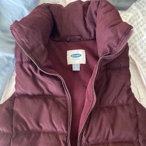 Old Navy Burgundy Warm Puffed Vest